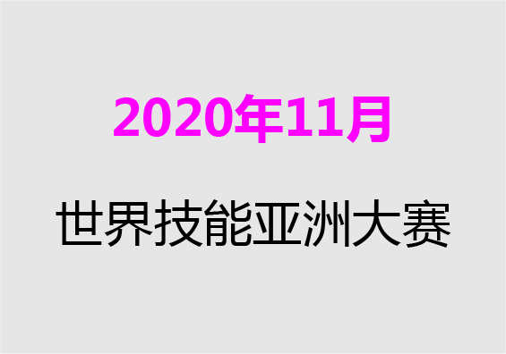 【2020年11月】世界技能亚洲大赛